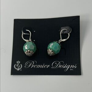 Premier Designs Silver and Teal Earrings